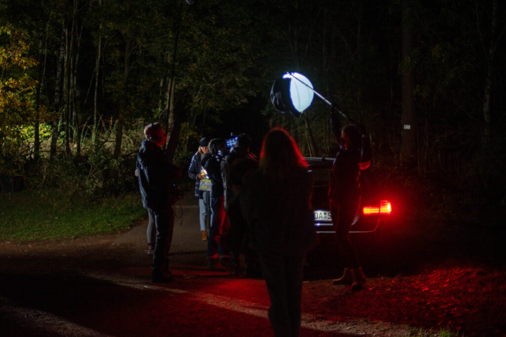 BTS from the short feature "The Quiet Storm" as gaffer